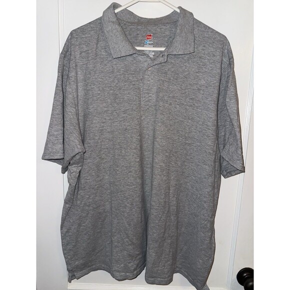 Hanes Mens 2XL X-Temp Grey Short Sleeve Polo Shirt - Picture 1 of 3